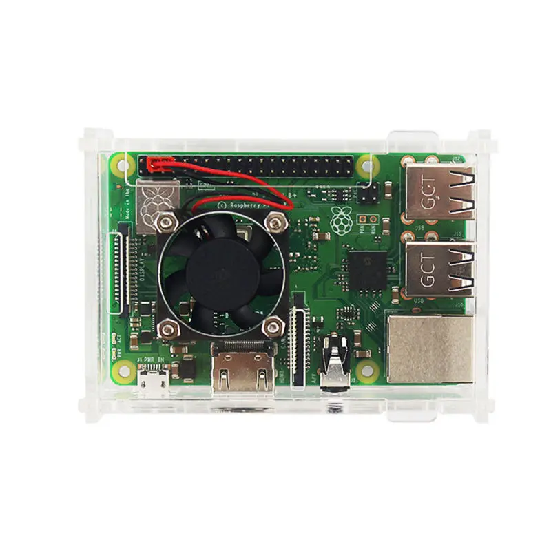 Для Raspberry Pi 3 Model B + (плюс) акриловый прозрачный чехол для коробки охлаждающий