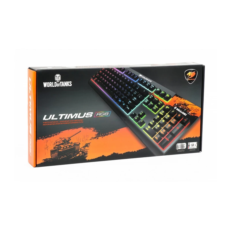 Игровая клавиатура Cougar ULTIMUS RGB WORLD of TANKS (TTC Blue switches стальной корпус подсветка 1000 Гц /
