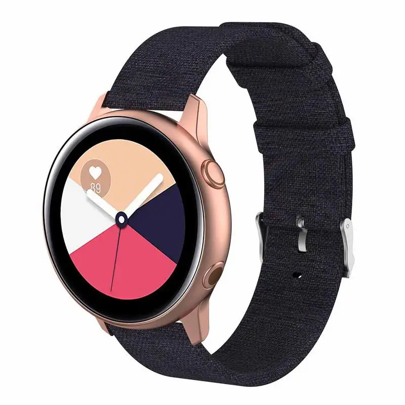 Холщовый нейлоновый ремешок для часов 20 мм samsung Galaxy Watch Active Quick Release Band сталь