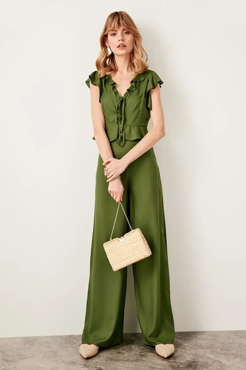 Trendyol Haki Брюки клеш TWOSS19EH0101|Брюки| |