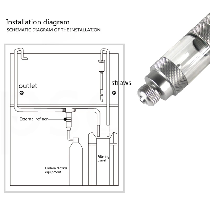 Аквариум CO2 распылитель с регулятор для аквариума внешнее устройство