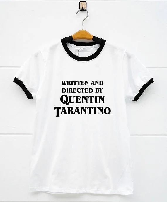 Модная черная женская футболка Tarantion fan Quentin Tarantino со слоганом tumblr|Футболки| |
