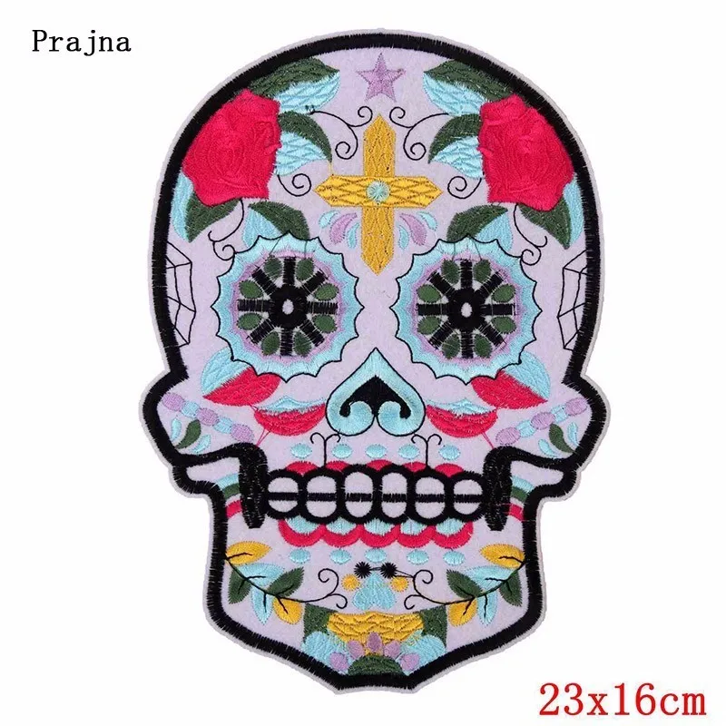 Разноцветные нашивки Prajna в стиле панк с изображением черепа нашивка сделай сам