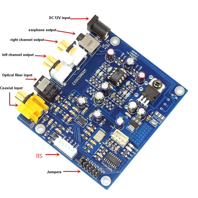 ES9038 Q2M I2S DSD оптический коаксиальный входной декодер наушники USB DAC выход Hi Fi