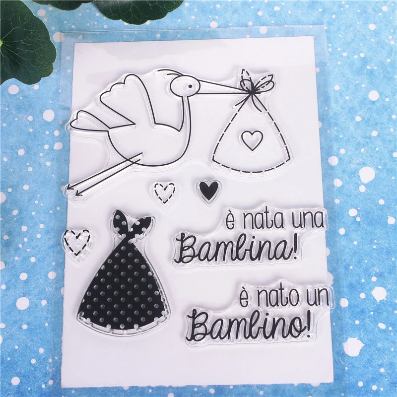 Италия письмо сердце птица Bamelino прозрачные марки Новый 2019 Скрапбукинг резиновый