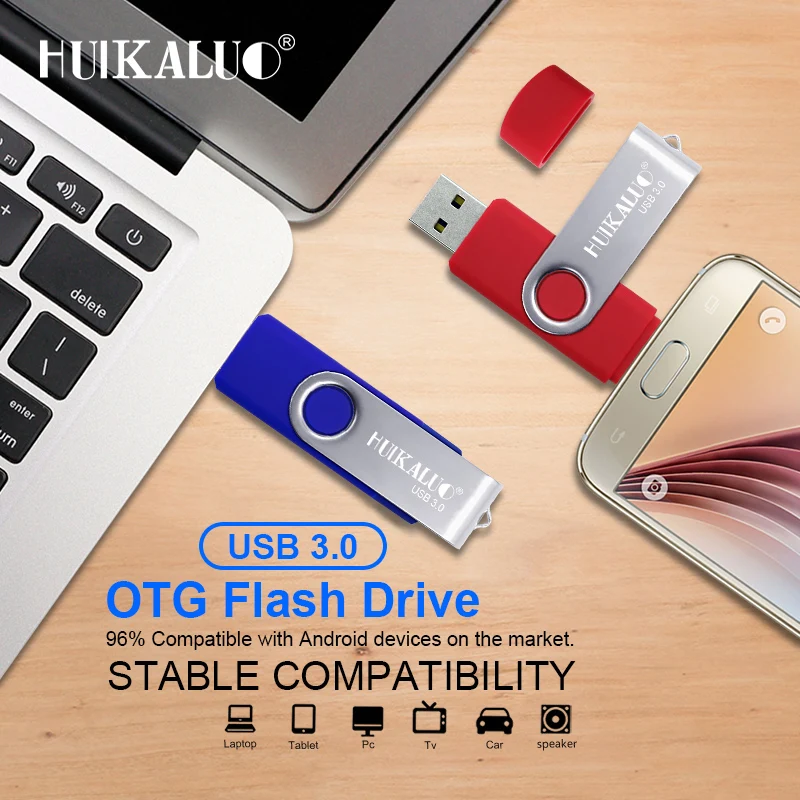 Huikaluo цветной портативный флеш накопитель USB 3 0 OTG 128 Гб 64 ГБ 32 16 Флэшка