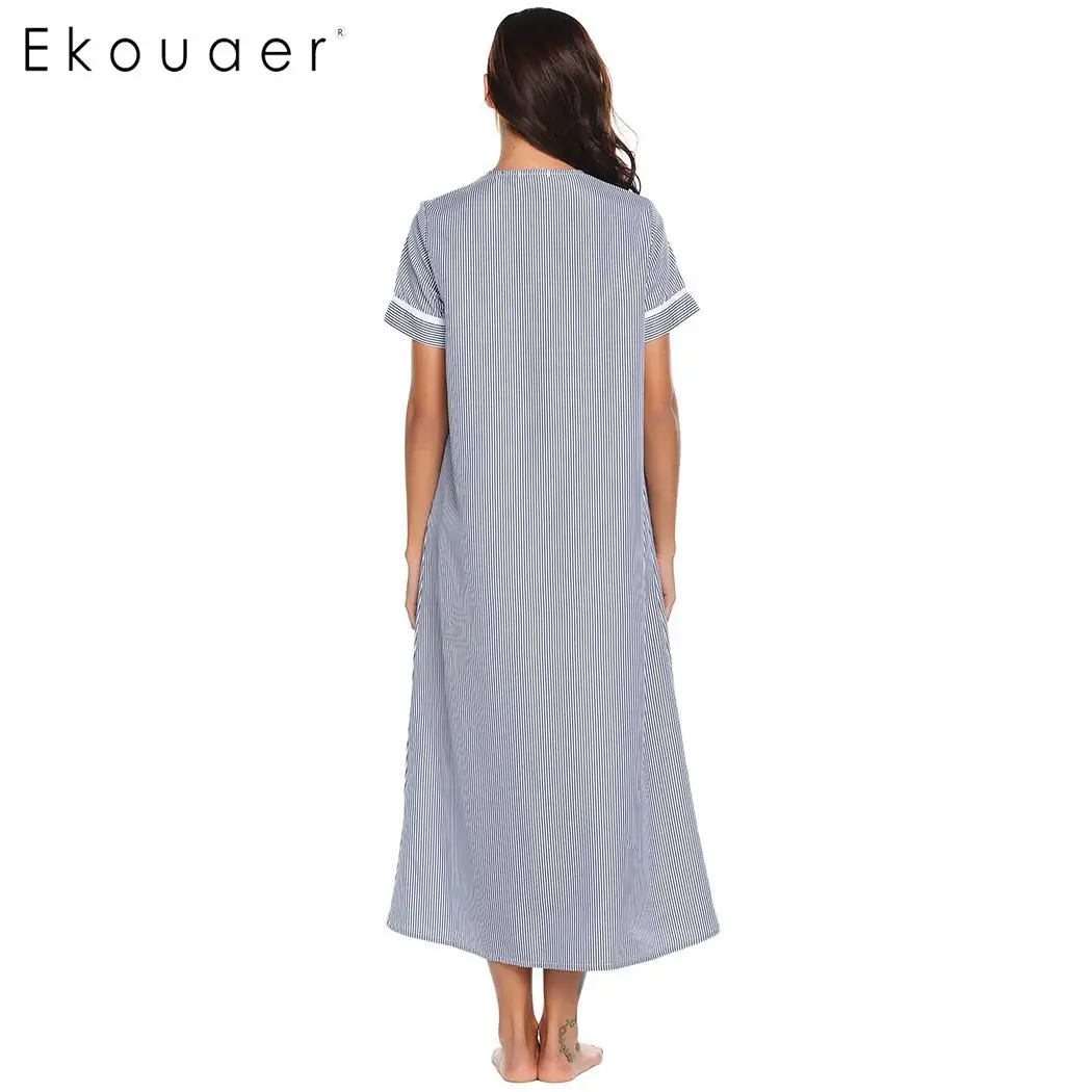 Ekouaer сорочка ночнушки ночная рубашка женская повседневная с коротким рукавом