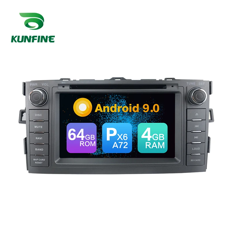 Мультимедийный плеер PX6 A72 Android 9 0 Core 4 Гб ОЗУ 64 ПЗУ DVD GPS Автомагнитола для Toyota Auris 2008