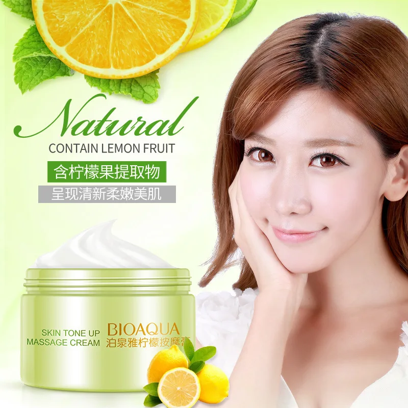 BIOAQUA Lemon Massage Cream Face Moisturizing Hydrating Cleansing Shrink Pore Anti Wrinkle Aging Skin Care Korean Cosmetics|Автозагары и