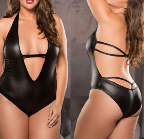 XXL тела пикантная женская обувь экокожа (полиуретан) Bodycon боди из латекса