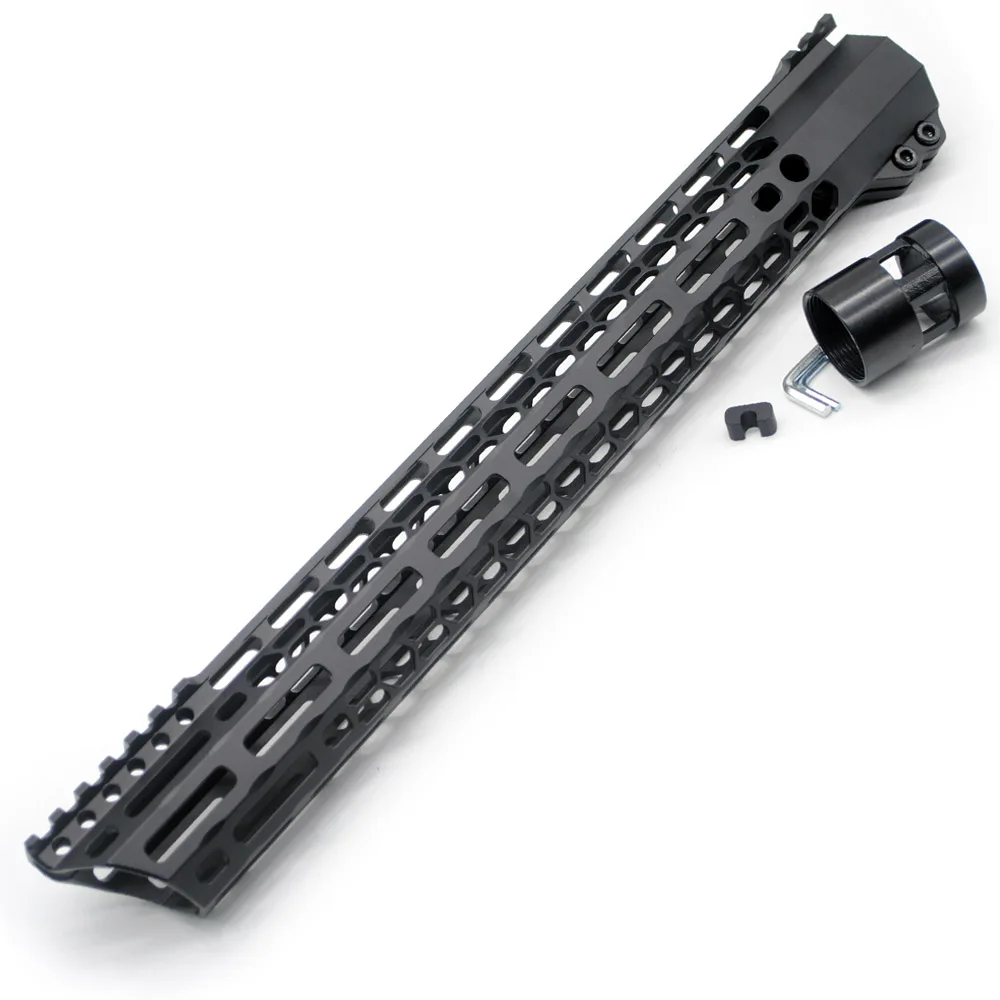 

Aplus New Design Black Anodized_15'' inch M-lok Clamping Style Handguard Rail Picatinny Mount System Fit .223/5.56/AR-15