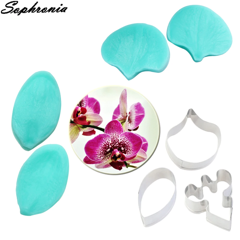 

Phalaenopsis Orchid Veiner Set Silicone Mold Cake Decorating Tools Chocolate Gumpaste Mold Chocolate ,Sugarcraft Tools CS153