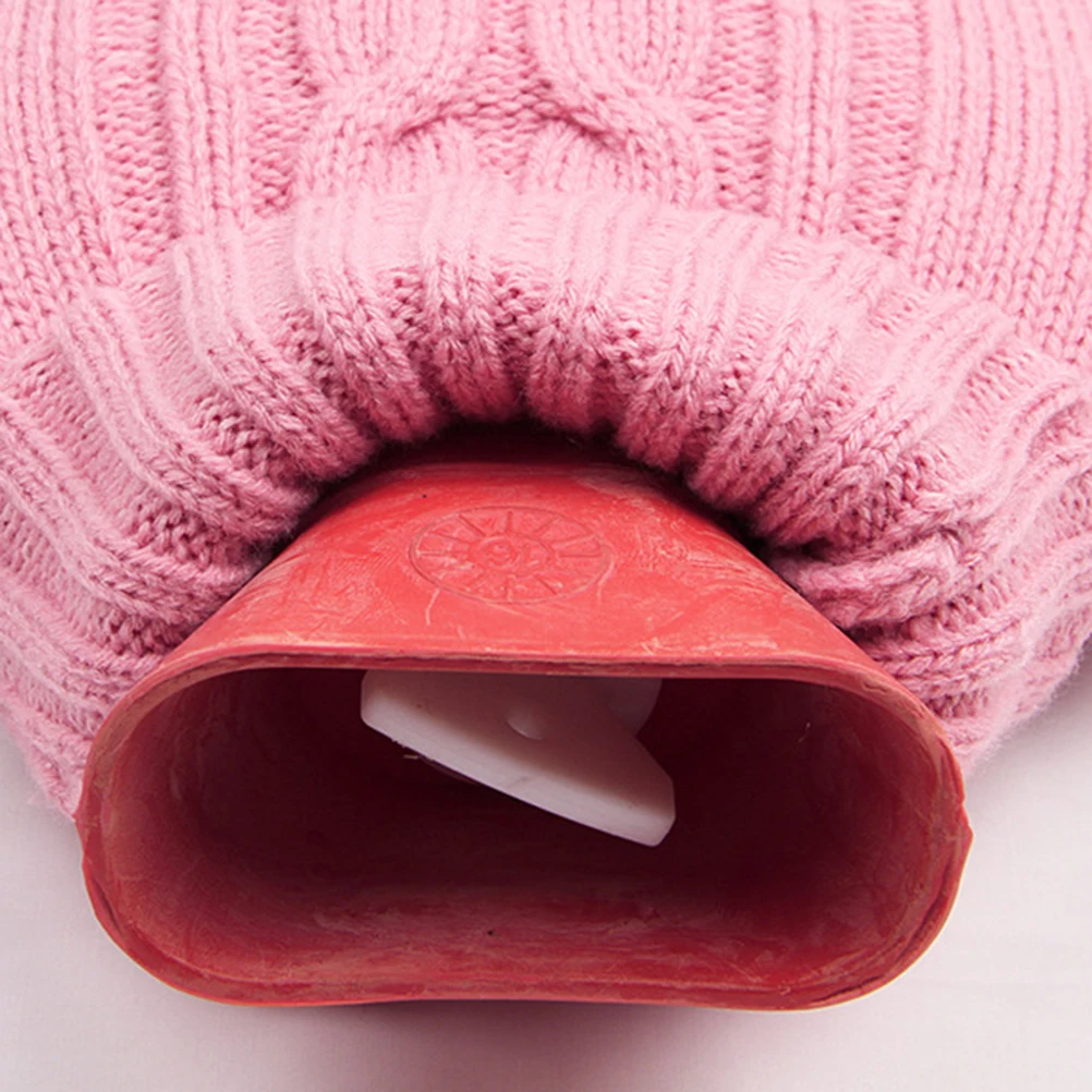 2L Premium Soft Knitted Cover For Hot Water Bottle Bag Quick Pain Relief And Comfort (Pink / Red Black Gray) | Бытовая техника