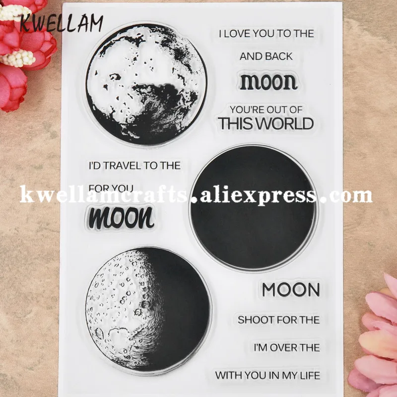 Moon Скрапбукинг DIY фото карты резиновые штампы прозрачные 11x16 см KW8101206 | Дом и сад
