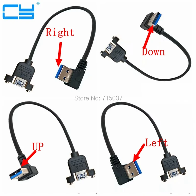 USB 3 0 A гнездовая Панель Крепление к male 90 градусов вверх и вниз влево правый угол