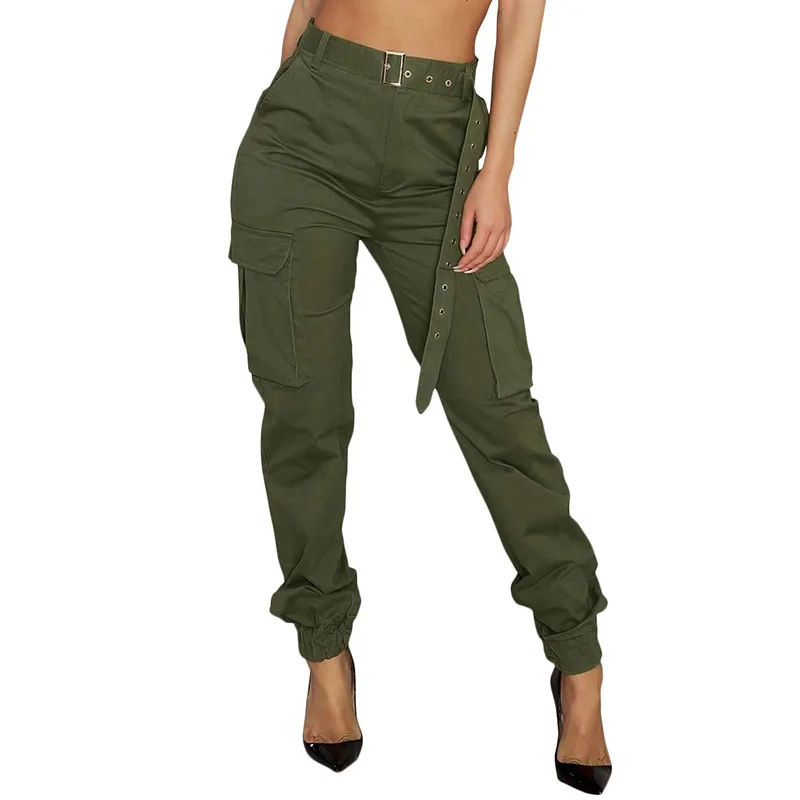 Брюки карго женские уличные повседневные джоггеры с завышенной талией свободные