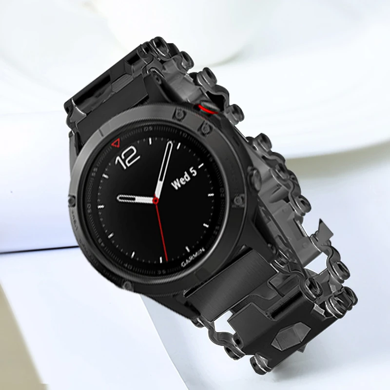 Металлический ремешок для наручных часов браслет Samsung Galaxy Watch 46 мм Gear S3 Garmin Fenix 6pro HR