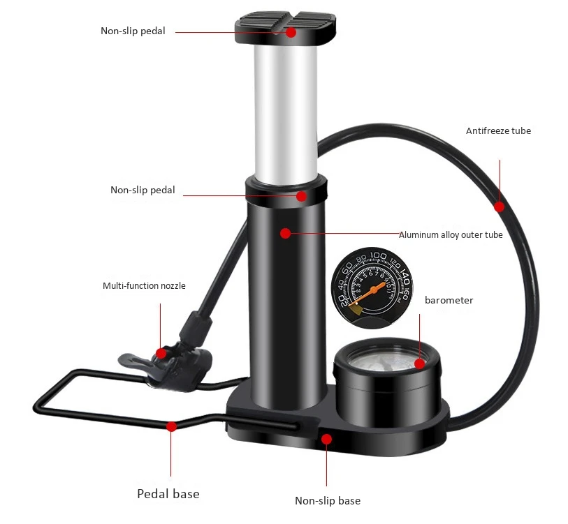 Портативный напольный насос с ножной активацией 140 фунтов/кв. Дюйм воздушный для