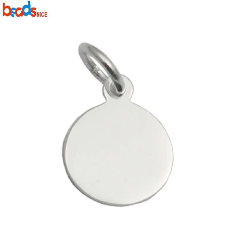 Подвеска Beadsnice из серебра 925 пробы с гравировкой круглые бирки ручной работы