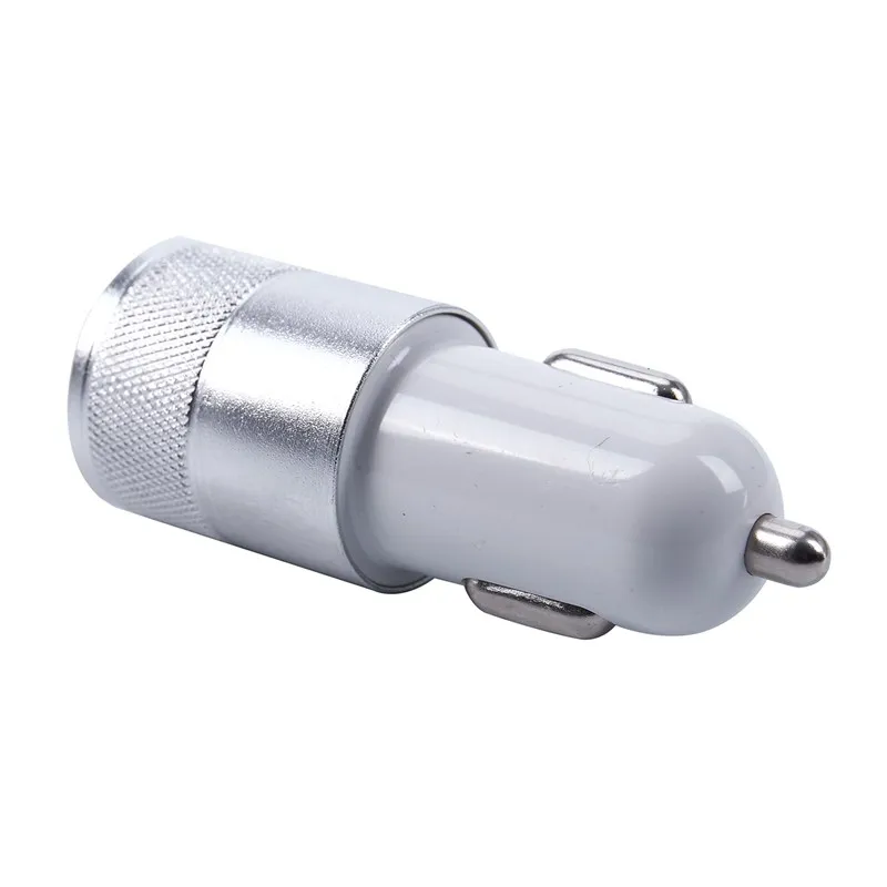 Алюминиевое автомобильное зарядное устройство с двумя usb-портами из