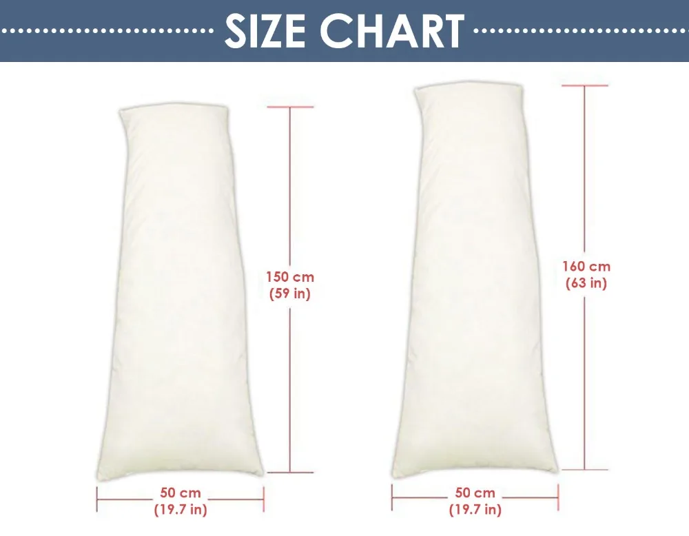 

Arrowzoom 150 x 50 cm (59" x 19.6") or 160 x 50 cm (63" x 19.6") Dakimakura Hugging Body Inner Cushion Pillow6