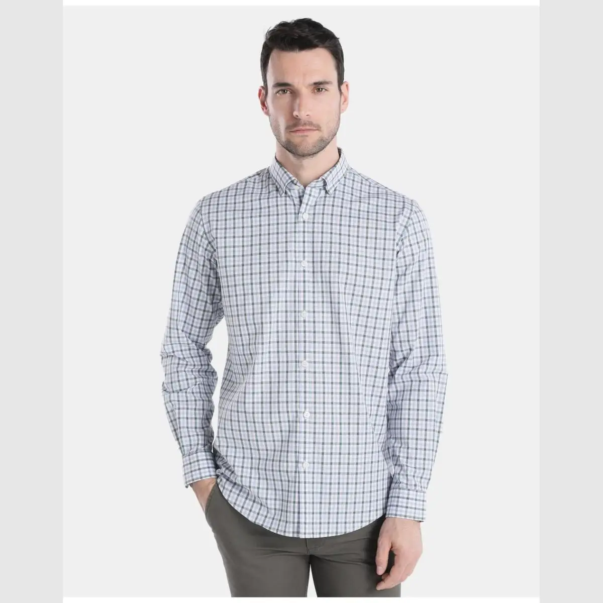Блок HOMBRE ALGODON CAMISAS CAMISA DE SPORT CON ESTAMPADO CUADROS COMBINADOS.| |