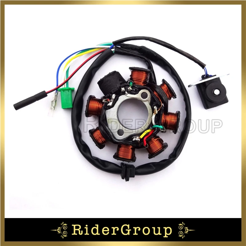 8 Катушек полюсов статор зажигания ротор магнето для GY6 125cc 150cc двигатель