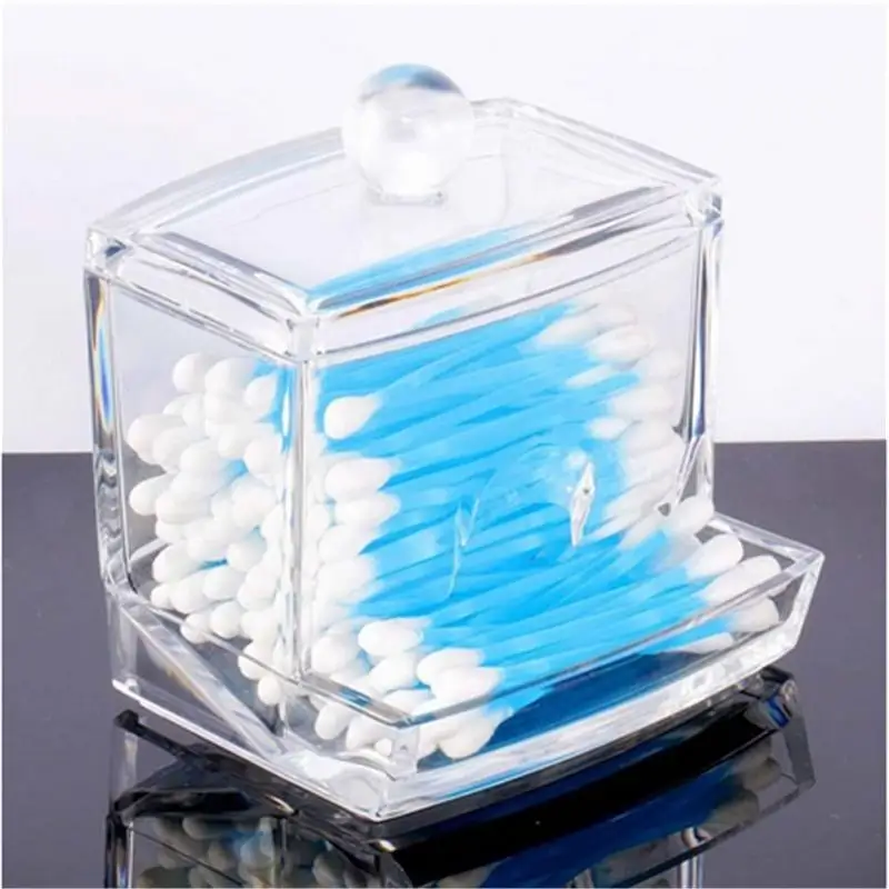 Doatry Transparent Acrylic Makeup Storage Box Portable Cotton Swabs Organizer Cosmetic Holder Stick Container Case | Дом и сад