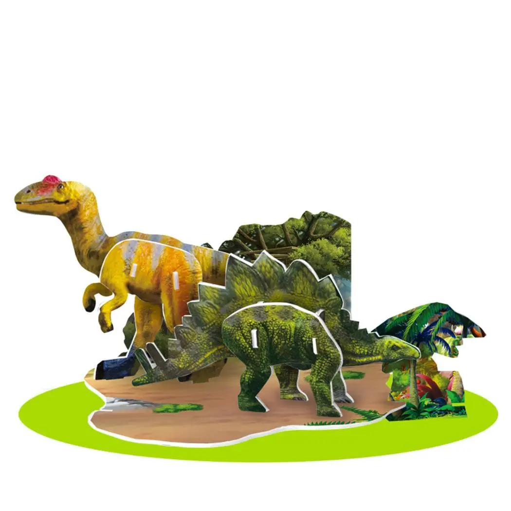 Cartoon Dinosaur Assembly Picture Paper Children 3D Puzzle Educational years Unisex Model Toys old | Игрушки и хобби