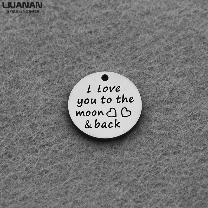 Подвеска с надписью I Love you to the moon and back для мамы кулон love индивидуальный шарм