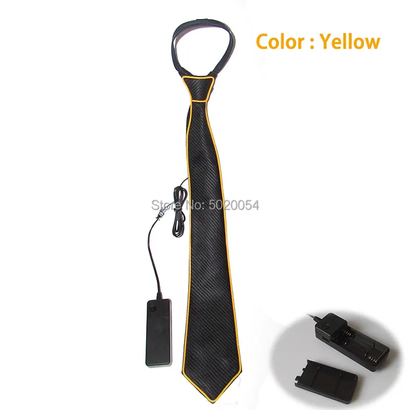 Модный EL Wire галстук мигает Косплей светодиодный мужской костюм неоновый гибкий