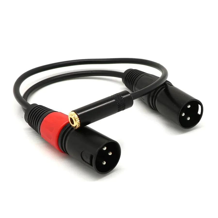 Top Deals 3.5mm socket (female) to 2x XLR male 20cm |