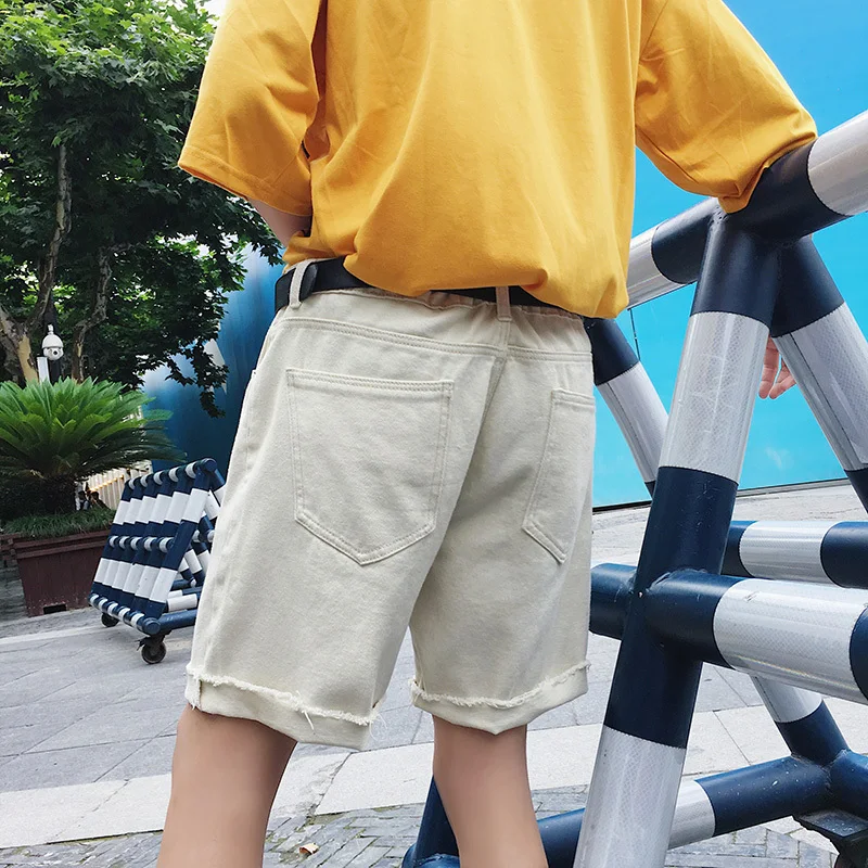 

2019 Summer Men's New Casual Shorts All-match Beach White/black Color Loose Fashion Work Cargo Shorts Plus Size M-2XL