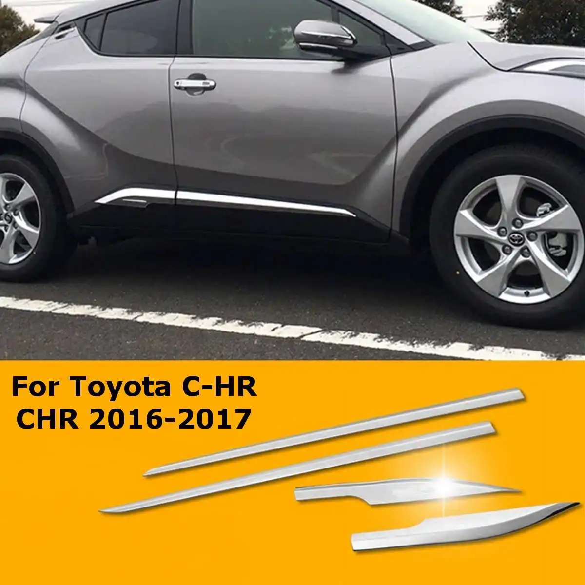 4 шт. Автомобильная дверь боковая Литье отделка для Toyota C-HR CHR 2016-2017 ABS Глянцевая