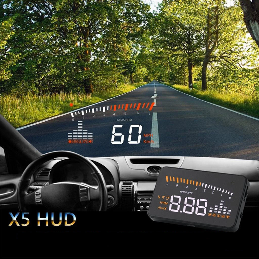 Автомобильный HUD Дисплей OBD2 II проектор Скорость ometer миль в час) или км/ч