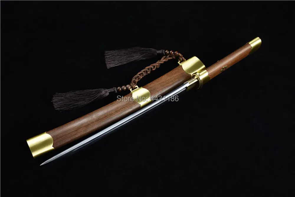 Медные фитинги/палисандр японский Танто меч Wakizashi Катана ГЛИНА ЗАКАЛЕННОЕ T10