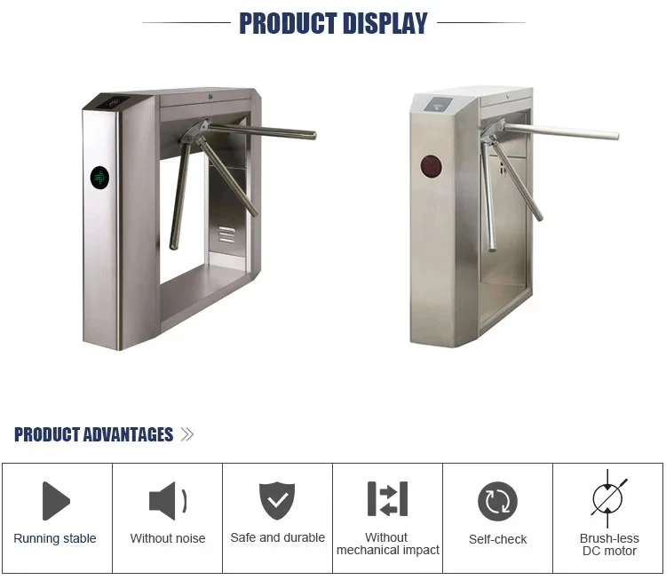 Good Quality 304 Stainless Steel Full Automatic DC Brushless tripod barrier turnstile gate