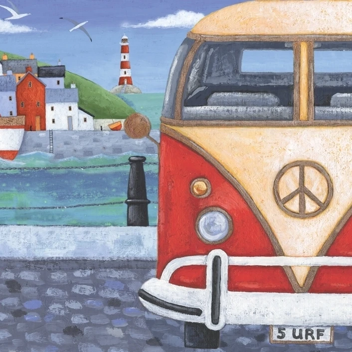 Volkswagon Sea View Variant 1 постер печать Питера аддерли (34x24)|Таблички и знаки| |