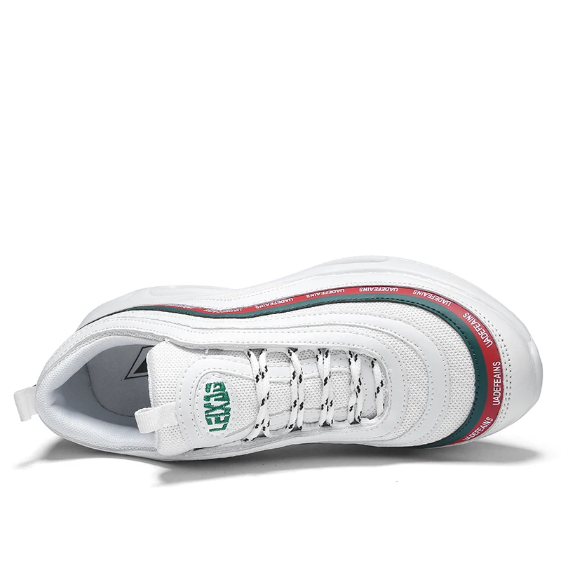 

New Cushion Damping Casual Shoes Men Mesh White Sneakers Height Increase Outdoor Walking Shoe Brand Silver Stripe Tenis