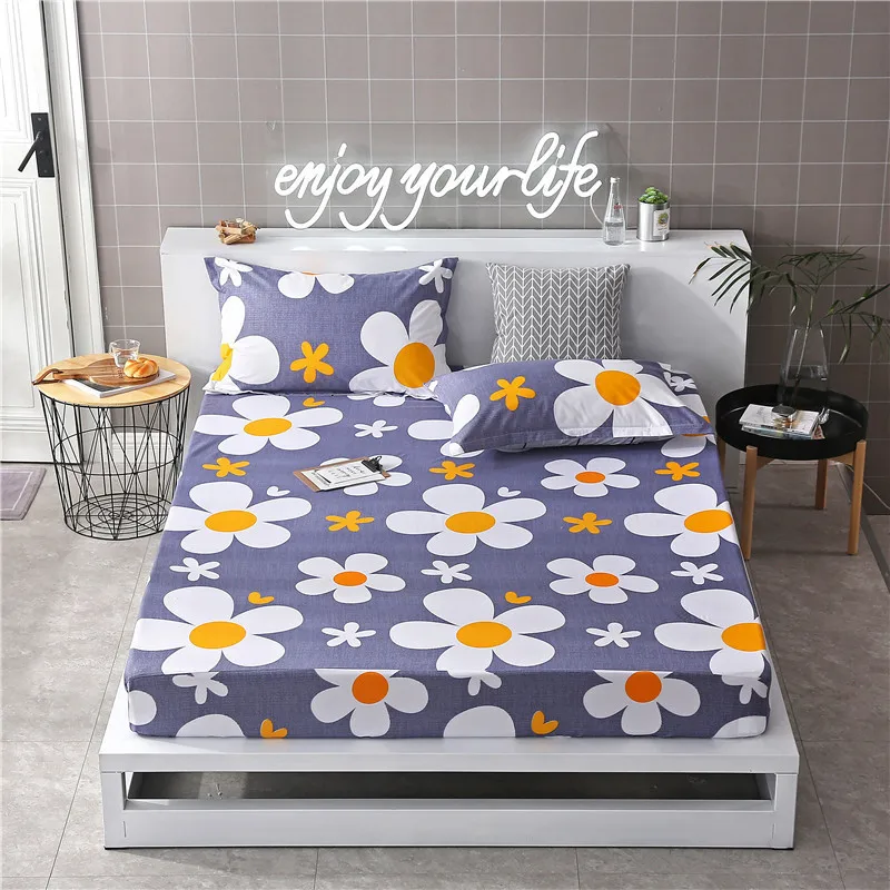 New 1pcs Fitted Sheet Single Twin Full Double Size Mattress Cover with Rubber Elastic Band Kids Child 1.2m 1.35m 1.5m 1.8m Bed | Дом и сад