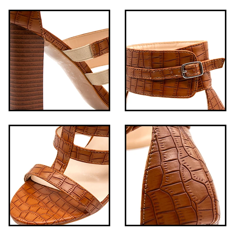 Сандалии гладиаторы на высоком каблуке Женская летняя обувь Свадебные туфли с