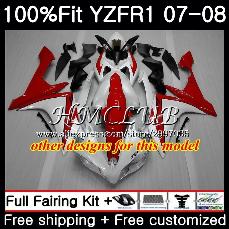 Инъекций средства ухода за кожей для YAMAHA YZF R 1 1000 R1 2007 2008 11HC15 YZF1000 черно-белые YZF-1000