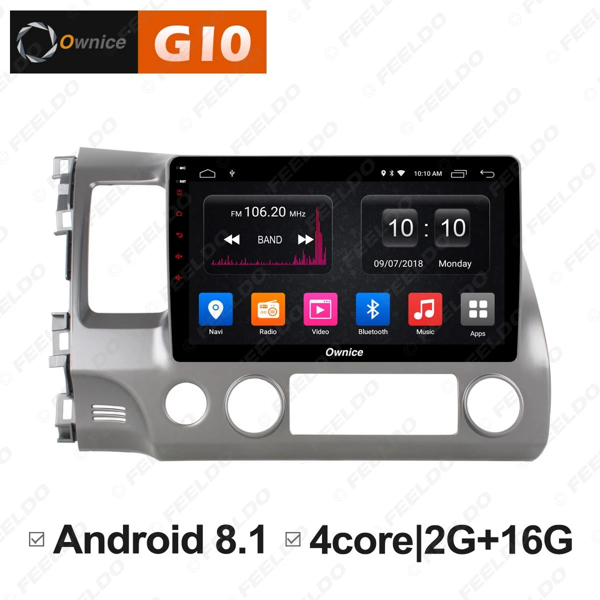 FEELDO 10 1 &quot2.5D Nano IPS экран Android 6 0 Octa Core/DDR3 2G/32G/4G LTE автомобильный медиаплеер для Honda Civic