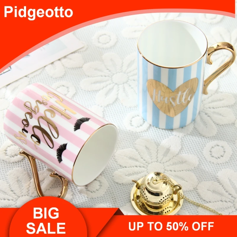 Горячая Распродажа 330 мл розовые высокие костяные фарфоровые контуры в золотых