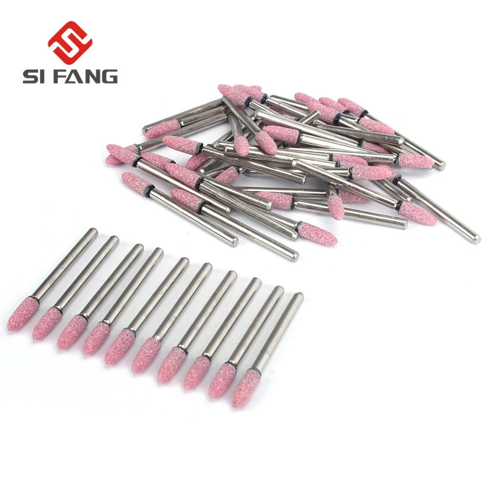 

30Pcs-100Pcs Diameter 4mm Cone Type Corundum Ceramic Grinding Head With 3mm Shank Drill Bit Rotary Abrasive Tools For Metal