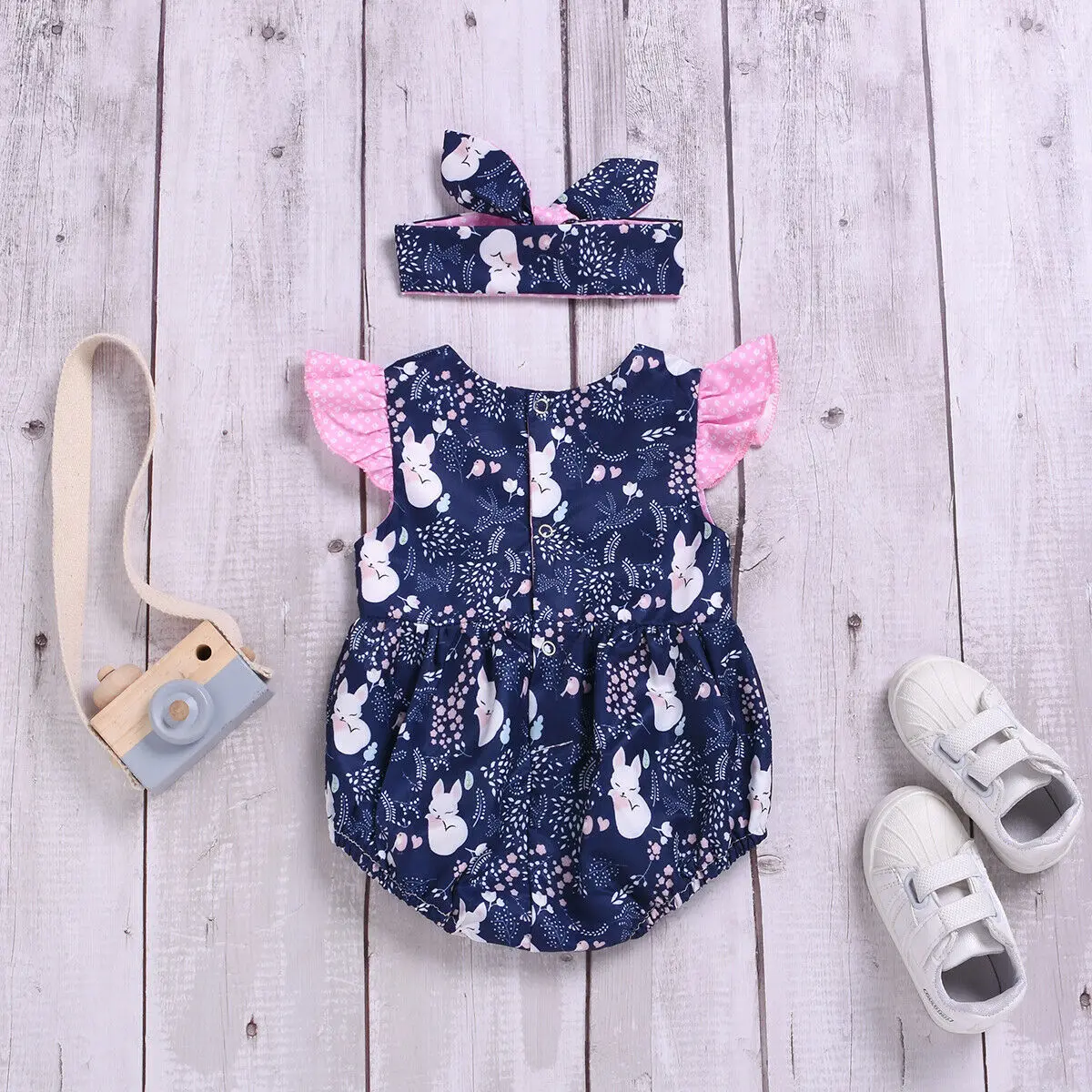 Emmababy/новый стиль летний детский комбинезон с рисунком лисы для маленьких девочек