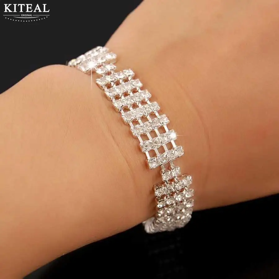 KITEAL 925 Новое поступление хрустальные свадебные тонкие линии очаровательные