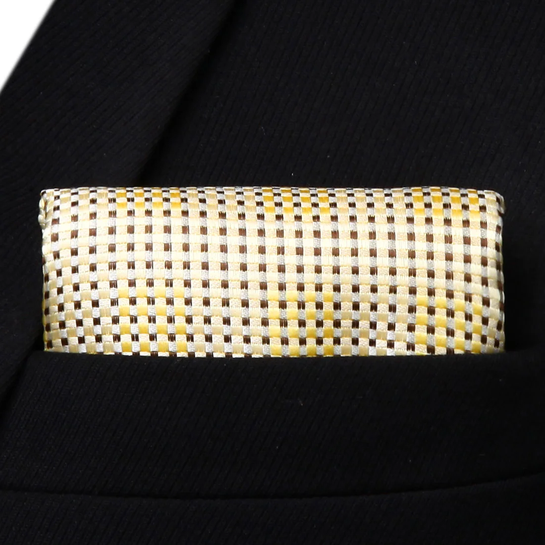 New Plaid Check Yellow Color Mens Tie Woven Silk Necktie Handkerchief Set TC631E8S | Аксессуары для одежды