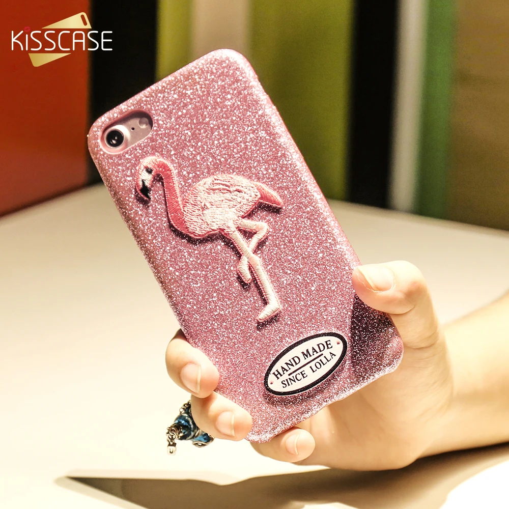KISSCASE 3D розовый чехол для телефона с рисунком фламинго iPhone 7 8 6 6S Plus мягкий S Fundas Capa |