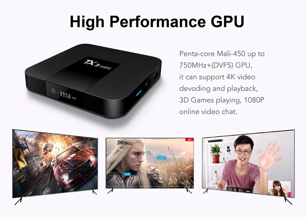 ACEMAX TX3 мини Amlogic S905W 4 ядра ТВ Box Android OS 7 1 H.265 2 4G Wi Fi Miracast Airplay HDMI 2G оперативная память